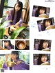 A collage of photos of a woman eating a bowl of food.